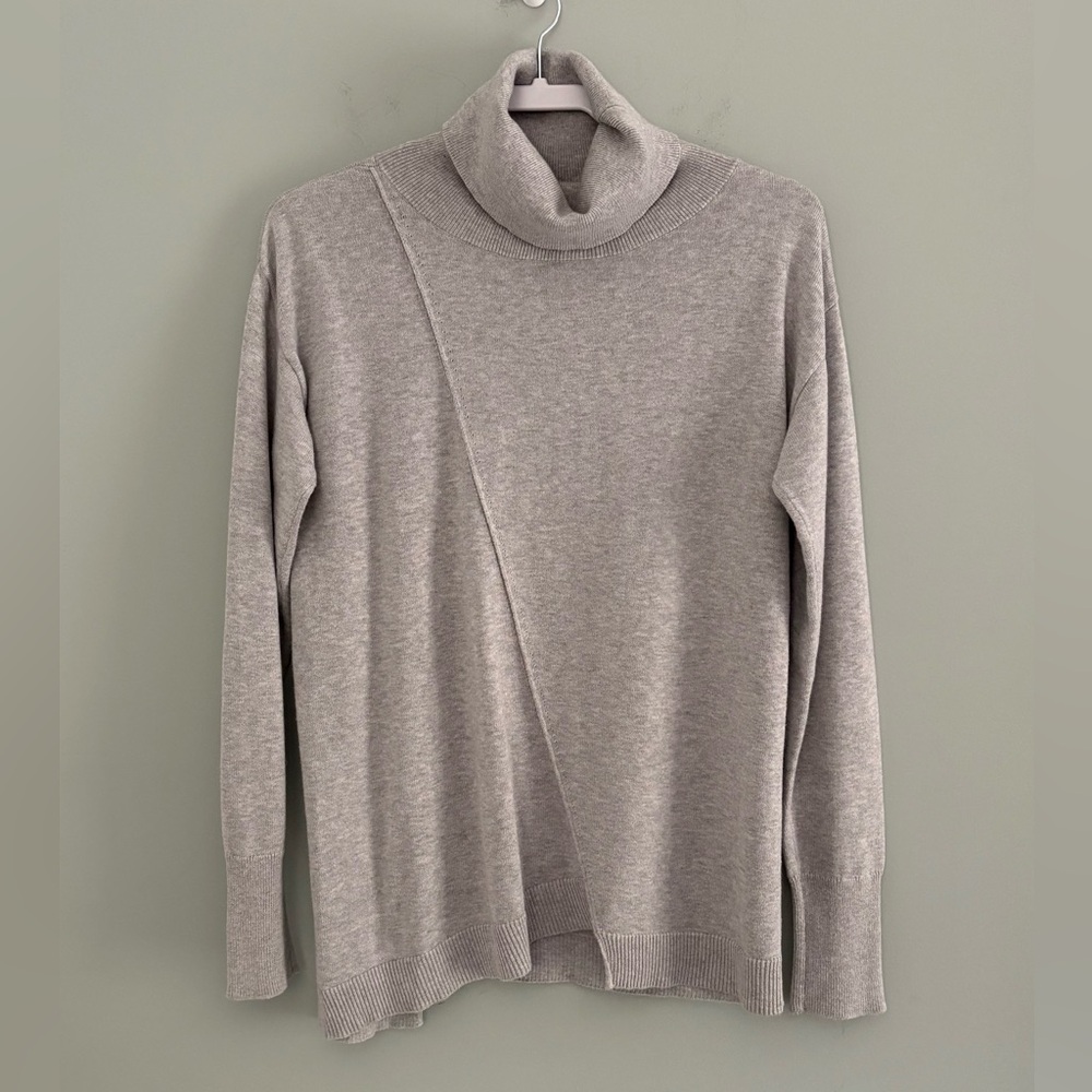 Elliott Lauren Grey Cotton & Cashmere Turtleneck Size S